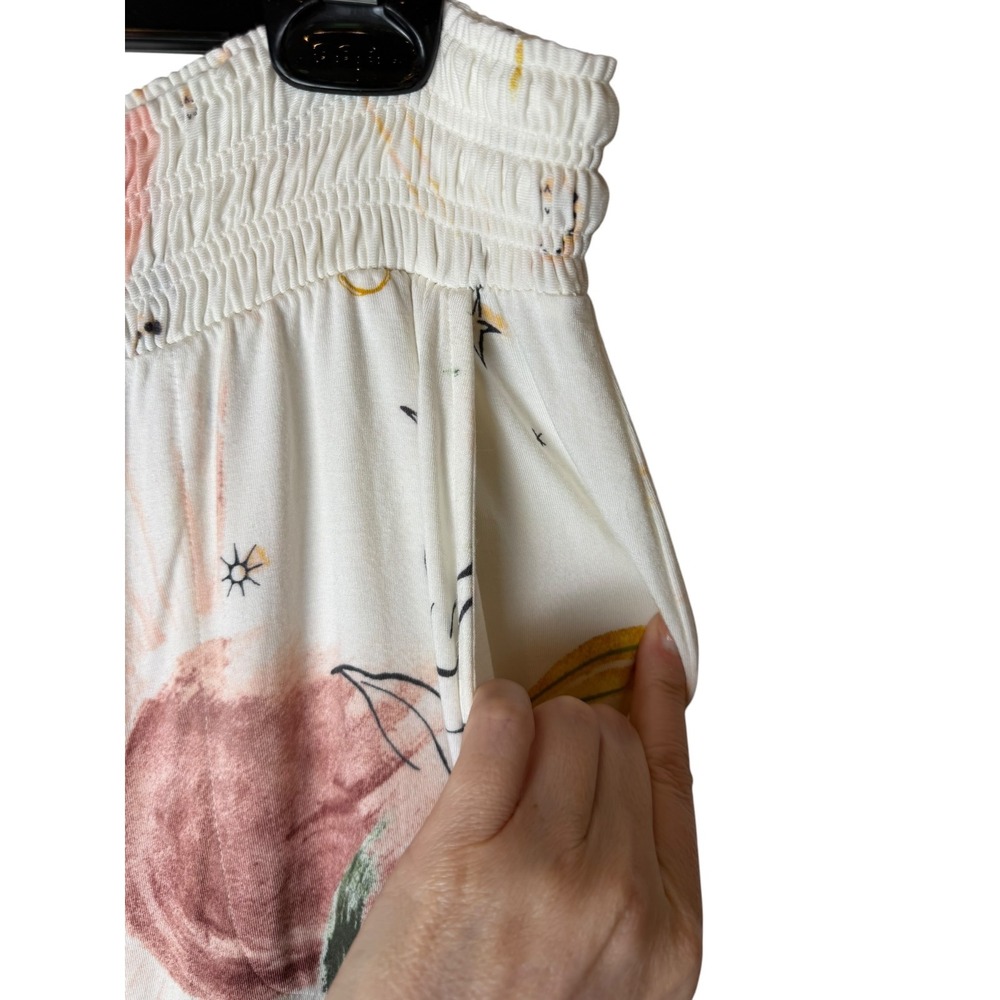 Soma Cool Nights Pajama Lounge Pants Women XL Ivory Floral Print Sleepwear - Picture 7 of 9